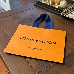 Louis Vuitton Tangerine Bag with Navy Handles